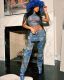 Printed Fashion Sports Short Sleeve Two Piece Set MEM-88487