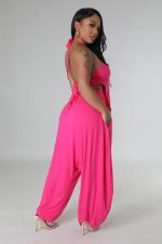 Solid Color Wrap Chest And Haren Pants Suit BS-1345