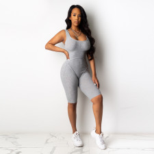 Solid Color Sleeveless Slim Romper BN-9301
