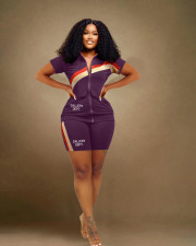 Plus Size Letter Print Short Sleeve Shorts Two Piece Set WAF-77543239
