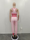 Casual Contrast Color Sleeveless Two Piece Pants Set BN-9427