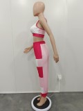 Casual Contrast Color Sleeveless Two Piece Pants Set BN-9427