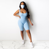 Solid Color Sleeveless Slim Romper BN-9301