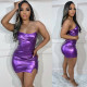 Wrap Chest Solid Color Mini Dress BN-9425