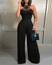 Sexy Multi-strap Crossover Wide Leg Jumpsuit SHD-9424