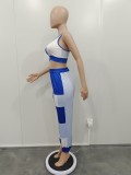 Casual Contrast Color Sleeveless Two Piece Pants Set BN-9427