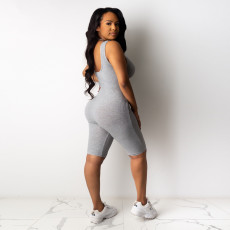 Solid Color Sleeveless Slim Romper BN-9301