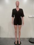 Solid Color Sexy V Neck Romper ORY-5249