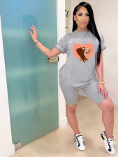 Fashion Print Short Sleeve Sport Two Piece Set FNN-8704