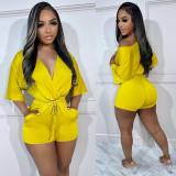 Solid Color Sexy V Neck Romper ORY-5249