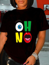 Plus Size Short Sleeve Print T Shirt SXF-30422
