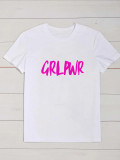 Plus Size Letter Print Short Sleeve T Shirt SXF-30427