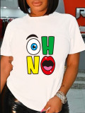 Plus Size Short Sleeve Print T Shirt SXF-30422