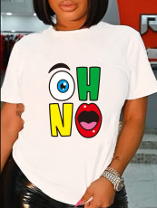 Plus Size Short Sleeve Print T Shirt SXF-30422