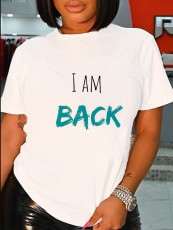 Plus Size Letter Print T Shirt SXF-30420