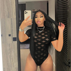 Mesh See Through Patchwork Club Bodysuit SH-390507