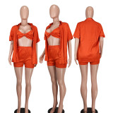 Casual Solid Color Loose Three Piece Set YD-8730