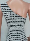 Fashion Slash Shoulder Hollow Out Mini Dress YD-8731