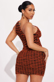 Fashion Slash Shoulder Hollow Out Mini Dress YD-8731