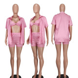 Casual Solid Color Loose Three Piece Set YD-8730