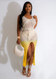 Casual Gradient Knit Irregular Beach Dress TR-1261