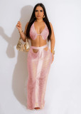 Sexy Tassel Wrap Chest Beach Skirt Set TR-1259