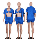 Casual Solid Color Loose Three Piece Set YD-8730