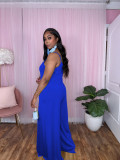 Solid Color Sling Loose Wide Leg Jumpsuit TE-4583
