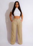 Casual Solid Breathable Straight Pants AIL-241