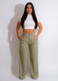 Casual Solid Breathable Straight Pants AIL-241