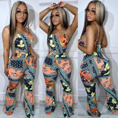 Sexy Print Loose Sling Jumpsuit OLYF-6123