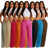 Casual Solid Breathable Straight Pants AIL-241