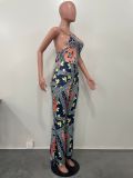 Sexy Print Loose Sling Jumpsuit OLYF-6123