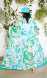 Chiffon Print Sunscreen Cardigan Shorts Beach Suit XHSY-19570