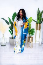 Fashion Print Long Sleeve Cardigan CapeBDF-7051