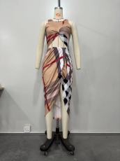 Cross Wrap Chest Hollow Out Slit Dress OD-8556
