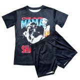 Fashion Print Short Sleeve Shorts Two Piece Set SHD-9610