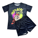 Fashion Print Short Sleeve Shorts Two Piece Set SHD-9610