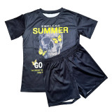 Fashion Print Short Sleeve Shorts Two Piece Set SHD-9610