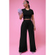 Casual Solid Short Sleeve Wide Leg Pant Two Piece Set FOSF-8361