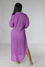 Fashion Chiffon Long Shirt And Shorts Two Piece Set YD-8734