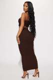 Sexy Solid Tube Tops And Long Skirt Two Piece Set YD-8732