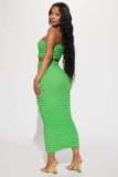 Sexy Solid Tube Tops And Long Skirt Two Piece Set YD-8732