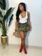 Camouflage Print Slit Sexy Skirt MIL-L468