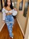 Sexy Wrap Chest Long Sleeve Tops QXTF-8159