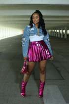 Solid Color Loose Shorts Skirt GYSF-7156