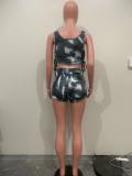 Casual Print Sleeveless Two Piece Shorts Set ORY-5250