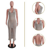 Knitted Jacquard Sleeveless Maxi Dress TR-1264