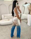 Casual Vest And Tassel Gradient Pant Two Piece Set TR-1263
