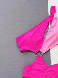 Sexy Contrast Color Hollow Out One Piece Swimsuit CSYZ-A11H